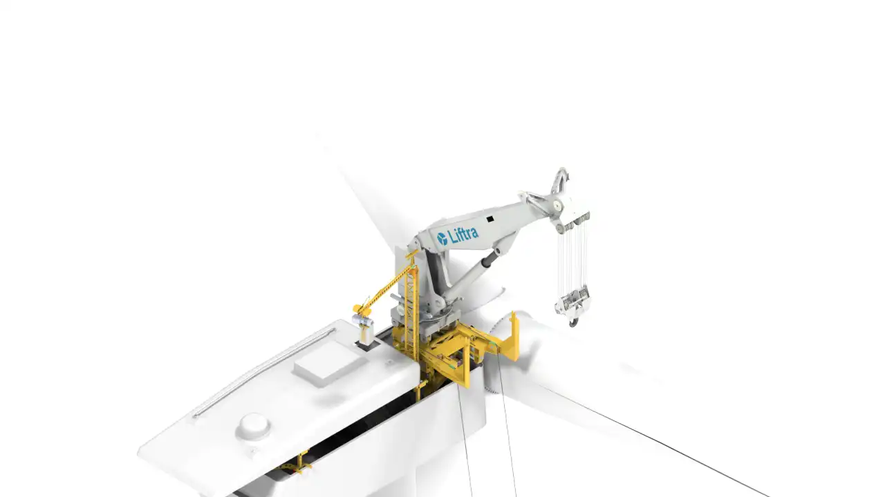 3D rendition of the self-hoisting crane